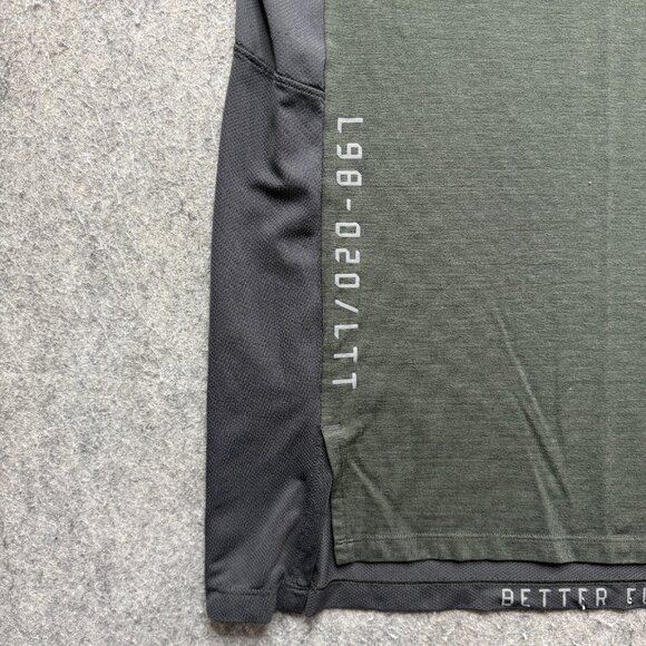 Lululemon T-Shirt Men L Green Gray Colorblock Crew Neck Stretch Short Sleeve - Picture 3 of 12